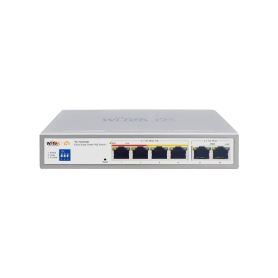 We-Tek WI-PCES206 PoE комутатор за видеонаблюдение