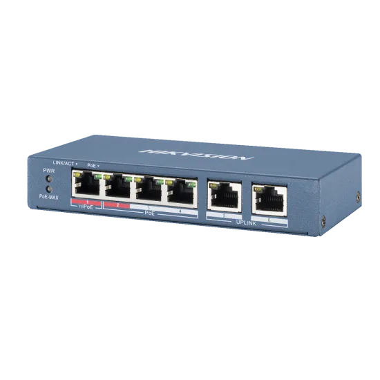 HIKVISION DS-3E0106HP-E PoE комутатор за видеонаблюдение